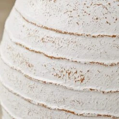 Ribbed White Wash Fibrestone Decorative Vase 16 Ribbed White Wash Fibrestone Decorative Vase -Home Luxe Studio 30983098 alt02