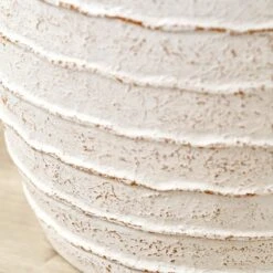 Ribbed White Wash Fibrestone Decorative Vase 17 Ribbed White Wash Fibrestone Decorative Vase -Home Luxe Studio 30983098 alt03