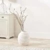 Ribbed White Wash Fibrestone Decorative Vase 2 Ribbed White Wash Fibrestone Decorative Vase -Home Luxe Studio 30983165