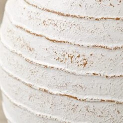 Ribbed White Wash Fibrestone Decorative Vase 12 Ribbed White Wash Fibrestone Decorative Vase -Home Luxe Studio 30983165 alt02