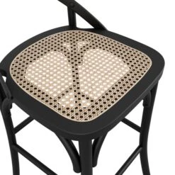 Return - Fitzroy Cane Bar Stool, Black -Home Luxe Studio 30984456 alt04