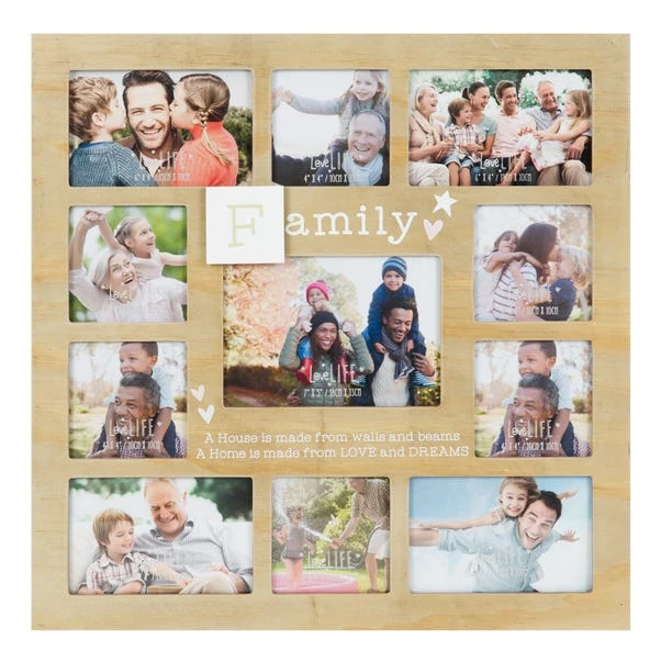 Family Collage Multi Wooden Photo Frame 3 Family Collage Multi Wooden Photo Frame