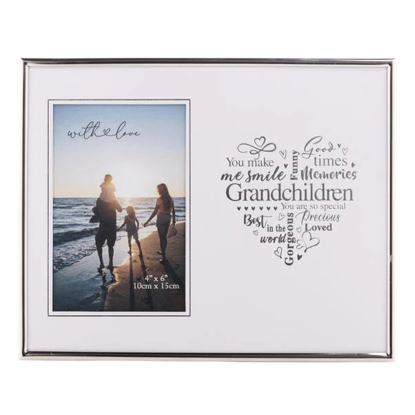 Grandchildren Silver Heart Photo Frame 3 Grandchildren Silver Heart Photo Frame