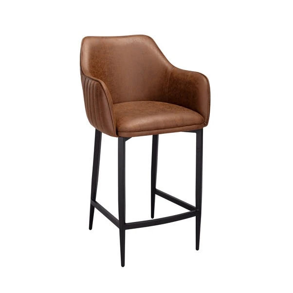 Indus Valley Logan Bar Stool, Faux Leather 4 Indus Valley Logan Bar Stool, Faux Leather - Image 2