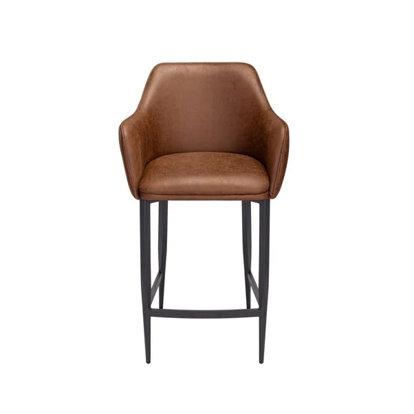 Indus Valley Logan Bar Stool, Faux Leather 5 Indus Valley Logan Bar Stool, Faux Leather - Image 3