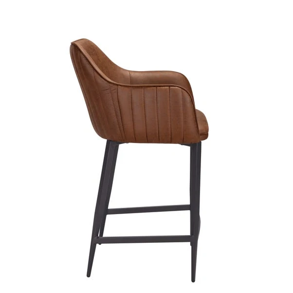 Indus Valley Logan Bar Stool, Faux Leather 6 Indus Valley Logan Bar Stool, Faux Leather - Image 4