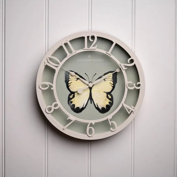 Country Living Butterfly Indoor Outdoor Wall Clock 3 Country Living Butterfly Indoor Outdoor Wall Clock