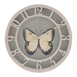 Country Living Butterfly Indoor Outdoor Wall Clock 6 Country Living Butterfly Indoor Outdoor Wall Clock -Home Luxe Studio 30986658 alt01