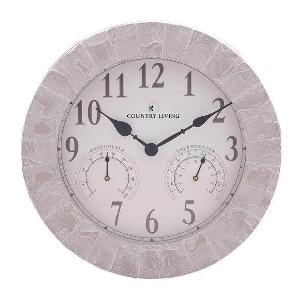 Country Living Stone Effect Indoor Outdoor Wall Clock 3 Country Living Stone Effect Indoor Outdoor Wall Clock