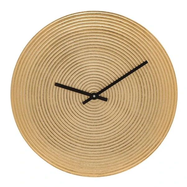 Interval Grooved Gold Metal Wall Clock 4 Interval Grooved Gold Metal Wall Clock - Image 2