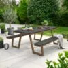 Heydon Wood Effect Picnic Bench 1 Heydon Wood Effect Picnic Bench -Home Luxe Studio 30987813