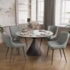 Indus Valley Camden 4-6 Seater Extendable Conical Dining Table With 4 Simba Chairs 1 Indus Valley Camden 4-6 Seater Extendable Conical Dining Table With 4 Simba Chairs -Home Luxe Studio 30988215