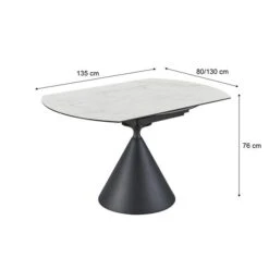 Indus Valley Camden 4-6 Seater Extendable Conical Dining Table With 4 Simba Chairs -Home Luxe Studio 30988215 alt08