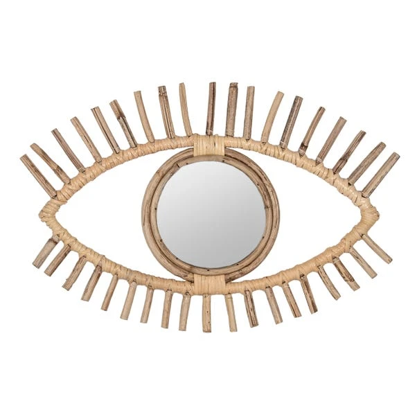 Ouko Eye Shaped Rattan Wall Mirror 5 Ouko Eye Shaped Rattan Wall Mirror - Image 3