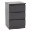 Return - Walker 3 Drawer Bedside Table, Grey 2 Return - Walker 3 Drawer Bedside Table, Grey -Home Luxe Studio 30989890