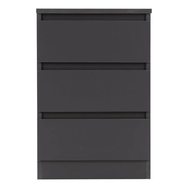 Return - Walker 3 Drawer Bedside Table, Grey 4 Return - Walker 3 Drawer Bedside Table, Grey - Image 2