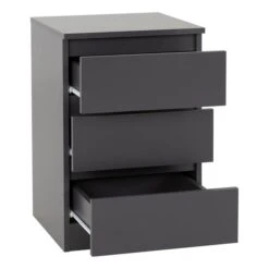 Return - Walker 3 Drawer Bedside Table, Grey 9 Return - Walker 3 Drawer Bedside Table, Grey -Home Luxe Studio 30989890 alt02
