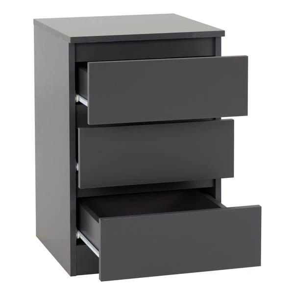 Return - Walker 3 Drawer Bedside Table, Grey 5 Return - Walker 3 Drawer Bedside Table, Grey - Image 3