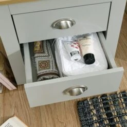 Return - Lancaster 2 Drawer Bedside Table, Grey 11 Return - Lancaster 2 Drawer Bedside Table, Grey -Home Luxe Studio 30991210 alt03