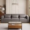 Modular Arne Grey Faux Leather 3 Seater Sofa 1 Modular Arne Grey Faux Leather 3 Seater Sofa -Home Luxe Studio 60197698
