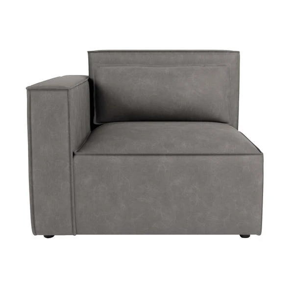 Modular Arne Grey Faux Leather 3 Seater Sofa 4 Modular Arne Grey Faux Leather 3 Seater Sofa - Image 2