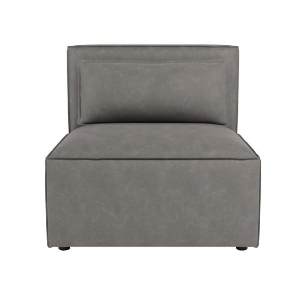 Modular Arne Grey Faux Leather 3 Seater Sofa 5 Modular Arne Grey Faux Leather 3 Seater Sofa - Image 3