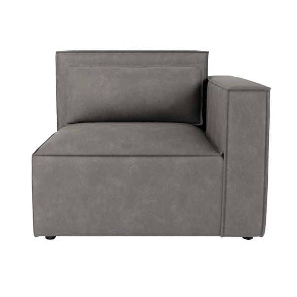 Modular Arne Grey Faux Leather 3 Seater Sofa 6 Modular Arne Grey Faux Leather 3 Seater Sofa - Image 4