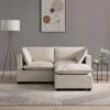 Moda 2 Seater Modular Sofa With Chaise, Natural Boucle -Home Luxe Studio 60217232