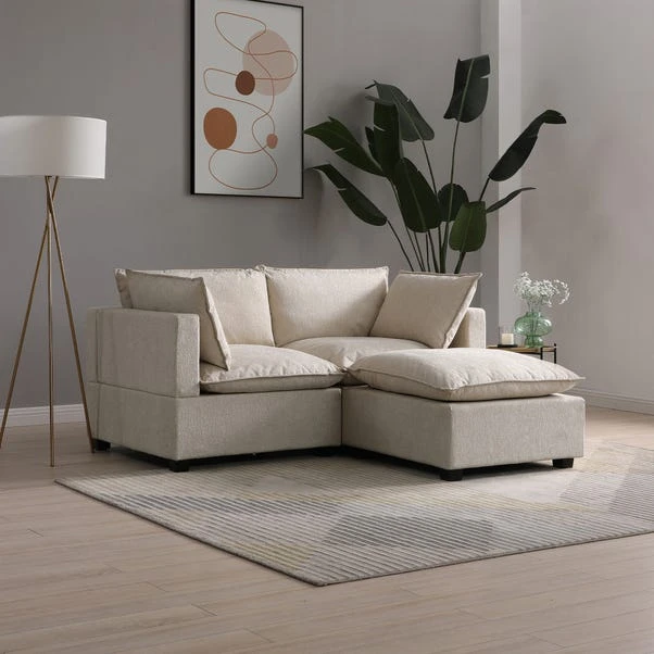 Moda 2 Seater Modular Sofa With Chaise, Natural Boucle 4 Moda 2 Seater Modular Sofa With Chaise, Natural Boucle - Image 2