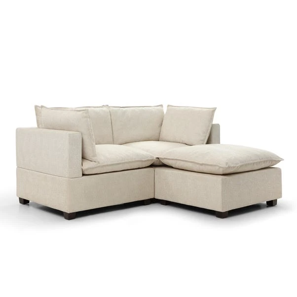Moda 2 Seater Modular Sofa With Chaise, Natural Boucle 5 Moda 2 Seater Modular Sofa With Chaise, Natural Boucle - Image 3