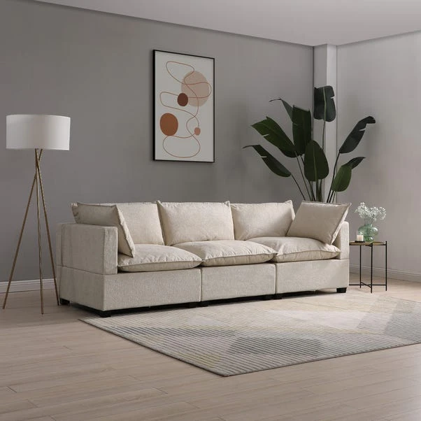 Moda 3 Seater Modular Sofa, Natural Boucle 4 Moda 3 Seater Modular Sofa, Natural Boucle - Image 2