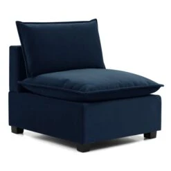Moda 3 Seater Modular Sofa With Chaise, Navy Velvet -Home Luxe Studio 60217241 alt03