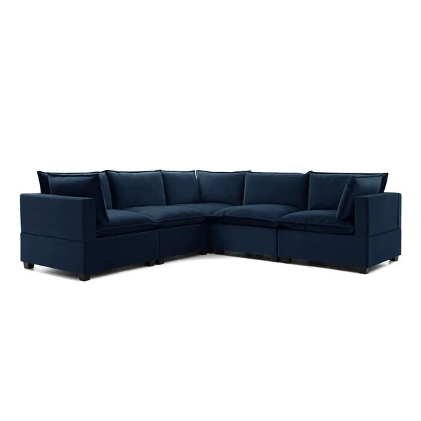 Moda Corner Modular Sofa, Navy Velvet 5 Moda Corner Modular Sofa, Navy Velvet - Image 3
