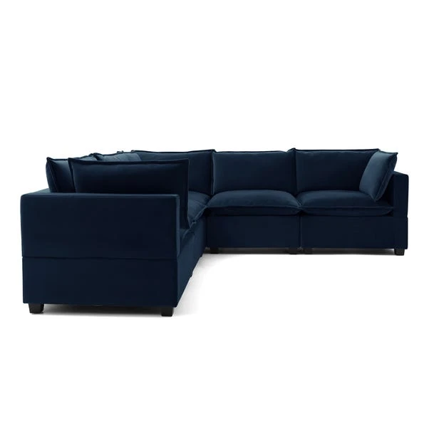 Moda Corner Modular Sofa, Navy Velvet 6 Moda Corner Modular Sofa, Navy Velvet - Image 4