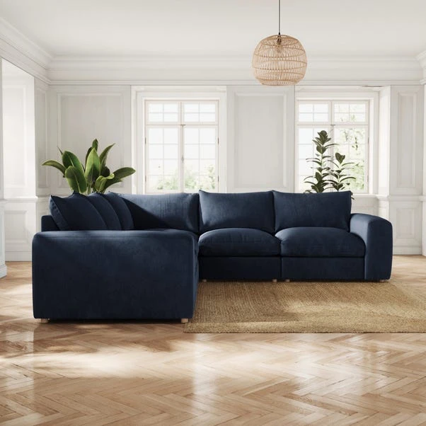 Full Circle Austin Navy Cosy Velvet Full Corner 4 Full Circle Austin Navy Cosy Velvet Full Corner - Image 2